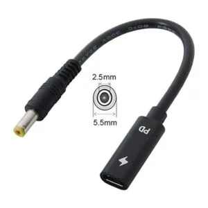 Cable de carga tipo C USBC hembra a DCRectángulo para_3