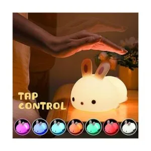 Luz de noche LED para niños portátil de conejito de_3