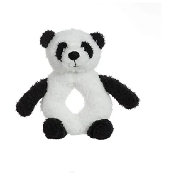 Apricot Lamb Baby Lovey Panda Sonajero de anillo suave_1