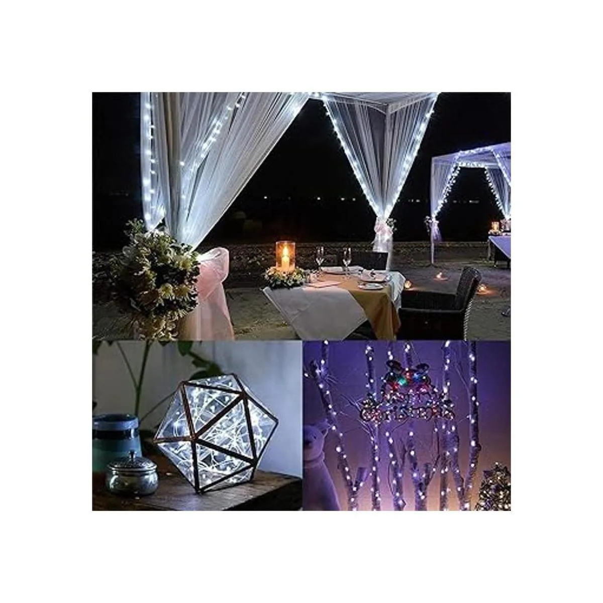 Beewin Guirnalda de luces solares para exteriores paquete