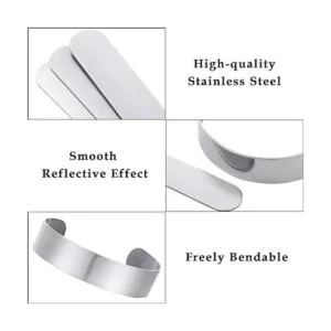 Pulsera de 16 piezas de acero inoxidable en blanco