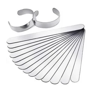 Pulsera de 16 piezas de acero inoxidable en blanco