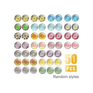 Cabujones de cristal impresos 50 piezas de 18 estilos de