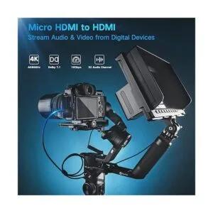 Cable micro HDMI a HDMI ultra fino flexible de 2 pies para_6