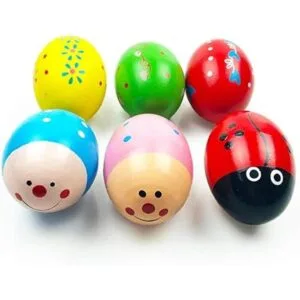 QINGQIU Paquete de 6 cocteleras de madera huevos de_2