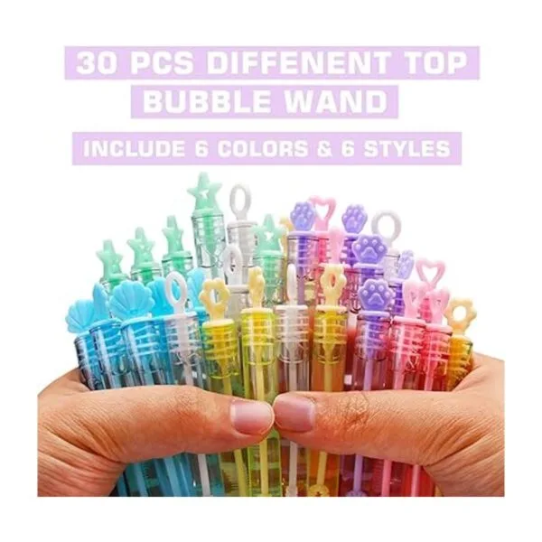 Paquete de 30 mini varitas de burbujas 6 estilos 6_5