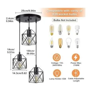 DLLT Lámpara colgante vintage mini lámpara colgante_4