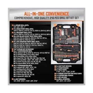 SEDY Juego de brocas de 246 piezas para perforación de