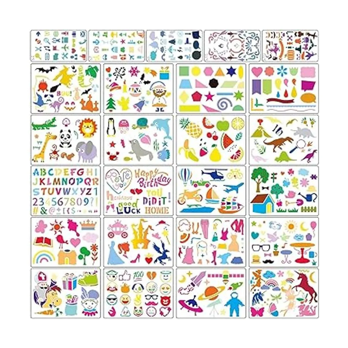 Kit de dibujo de plantillas para niños 25 plantillas de