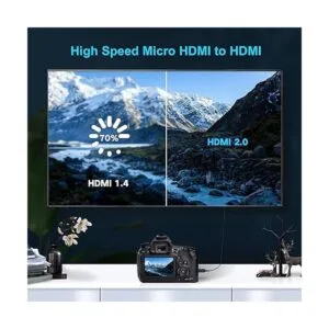 Cable micro HDMI a HDMI ultra fino flexible de 2 pies para_5