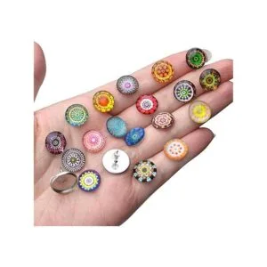 Cabujones de cristal impresos 50 piezas de 18 estilos de