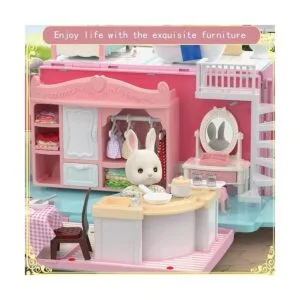 Mitcien Juego de casa de muñecas kit de juguete portátil