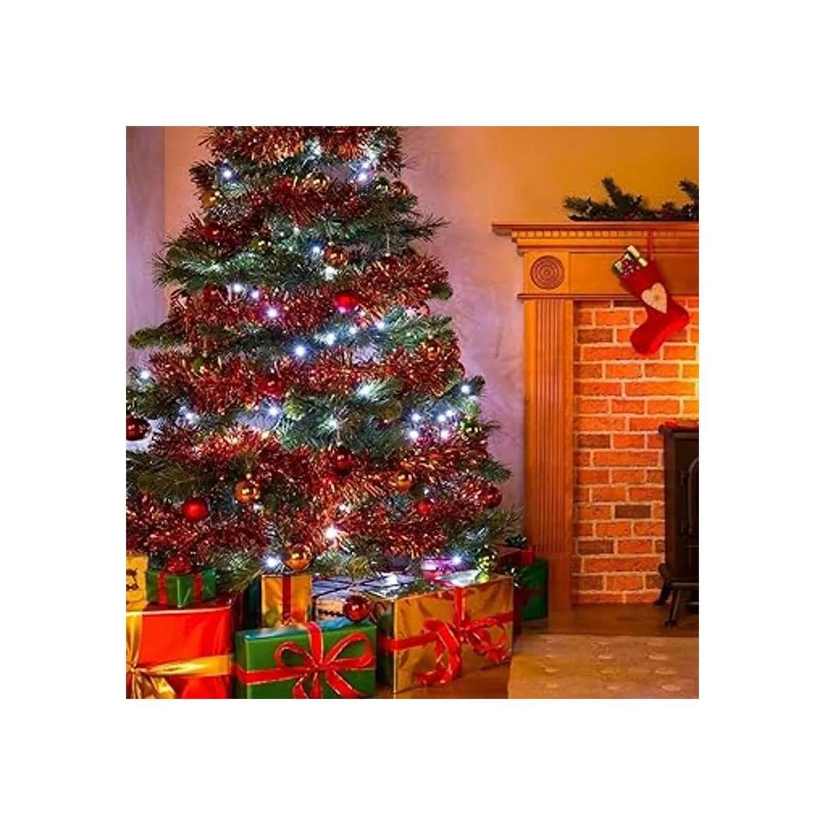 Beewin Guirnalda de luces solares para exteriores paquete