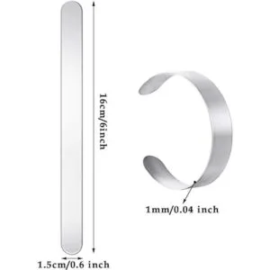 Pulsera de 16 piezas de acero inoxidable en blanco