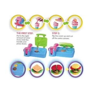 Playdough Juego de cocina incluye hamburguesa pastas y_3