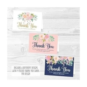 24 tarjetas de agradecimiento de simpatía floral de la_5