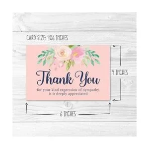 24 tarjetas de agradecimiento de simpatía floral de la_4