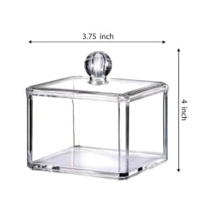 Moderno soporte cuadrado Qtip acrílico para tocador de