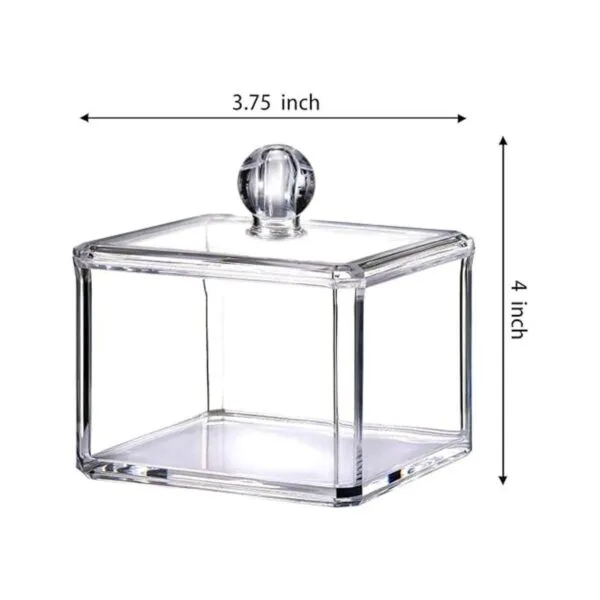 Moderno soporte cuadrado Qtip acrílico para tocador de