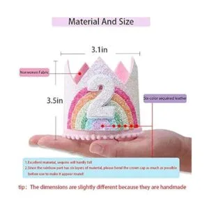 Corona de cumpleaños para niña arcoíris sombrero de_2