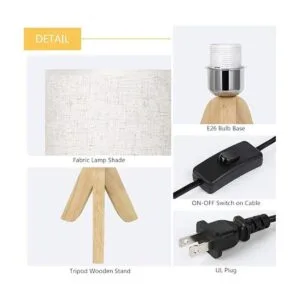 HAITRAL Juego de 2 lámparas de mesa pequeñas para_3