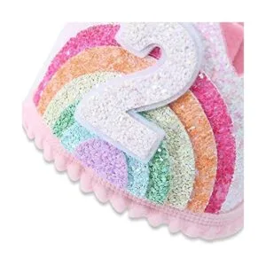 Corona de cumpleaños para niña arcoíris sombrero de_6