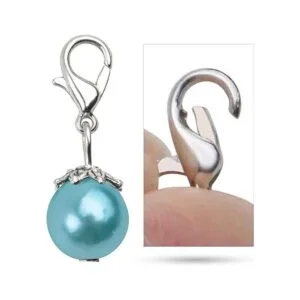 20 colgantes de perlas de colores con cierre de langosta