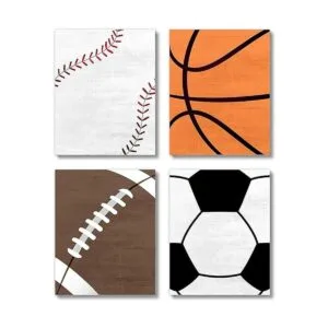 Brooke Vine Sports Boys Room Nursery Wall Decor Art
