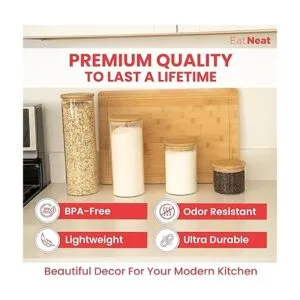 EatNeat 4 recipientes herméticos de cristal de cocina con_6