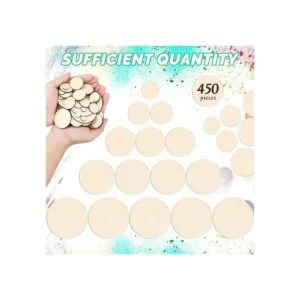 450 piezas de rebanadas de madera sin terminar círculos