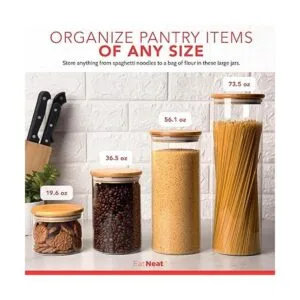 EatNeat 4 recipientes herméticos de cristal de cocina con_2