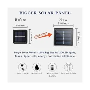 Luces solares Bhclight 2 unidades de 200 ledes 72 pies_5