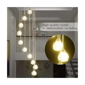 Maxax Lámpara de techo de cristal de 10 luces lámpara_3