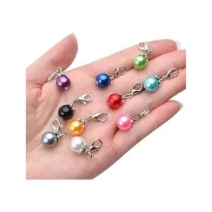 20 colgantes de perlas de colores con cierre de langosta