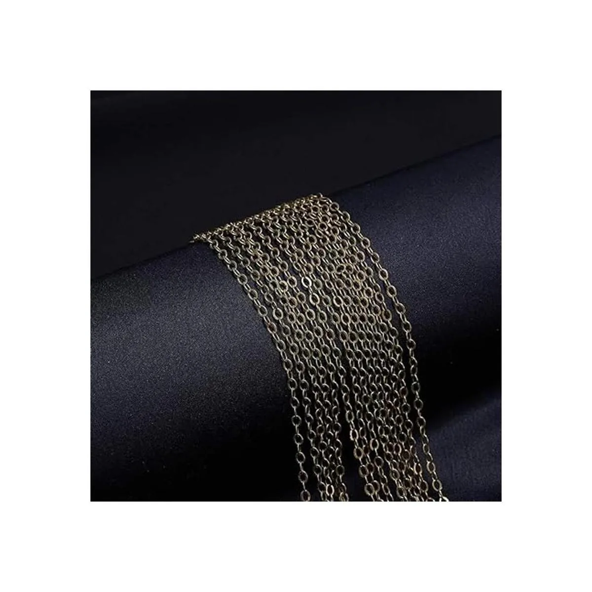 SUNNYCLUE DIY Cadena de eslabones de bronce antiguo de 33