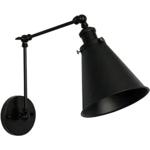 Aplique de pared industrial negro con ángulo de brazo_2