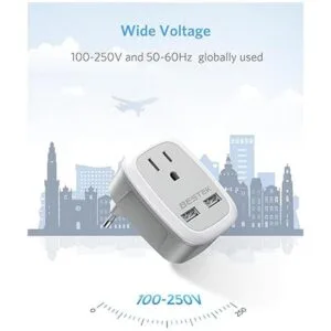 BESTEK Paquete de 2 adaptadores de enchufe de viaje_3
