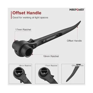 MAXPOWER Juego de 2 piezas de trinquete Spud de 34