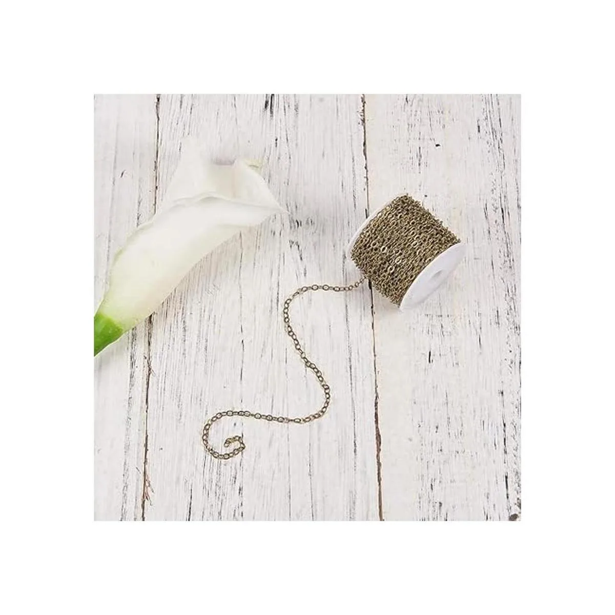 SUNNYCLUE DIY Cadena de eslabones de bronce antiguo de 33