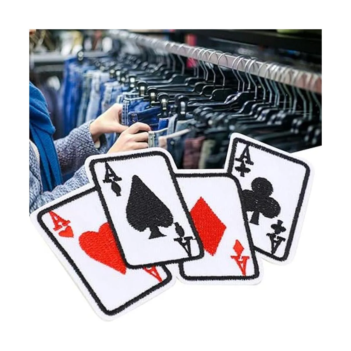 5 parches de reparación de costura parche de póker Ace