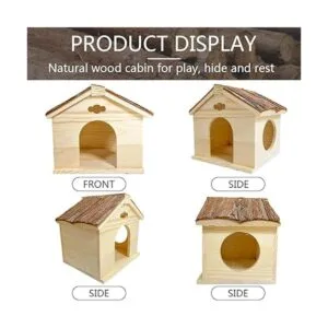 Hamiledyi Casa de madera para hámster hecha a mano