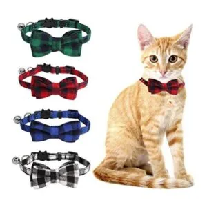 SLSON 4 collares de gato con campanilla para gatos con