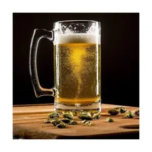 Juego de tazas de cerveza tazas de vidrio con asa de 16
