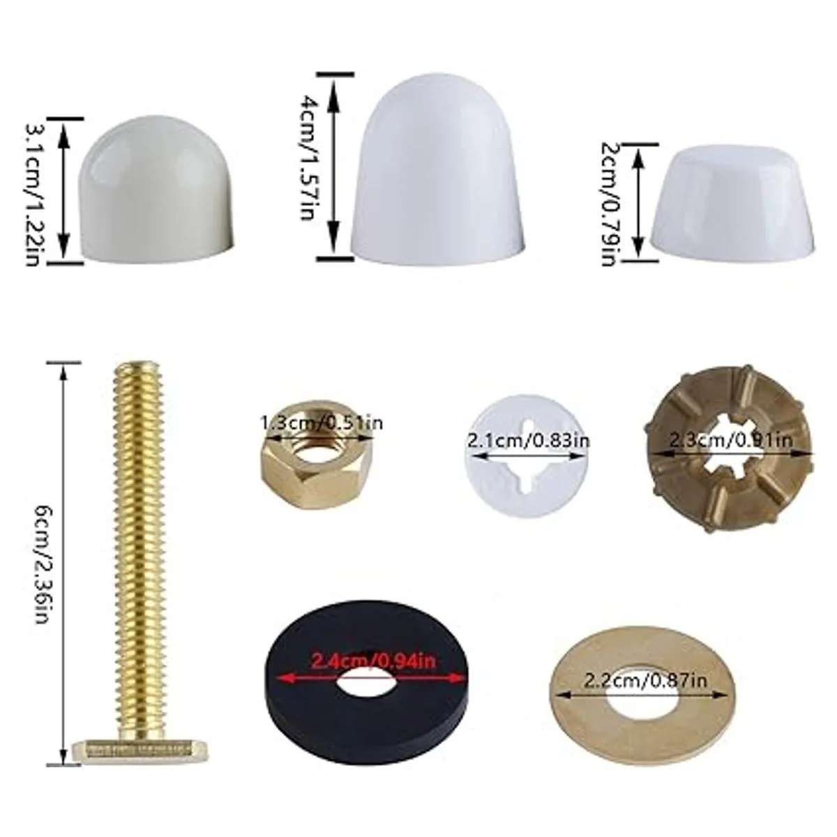 Juego de pernos y tapas para el suelo del inodoro_2