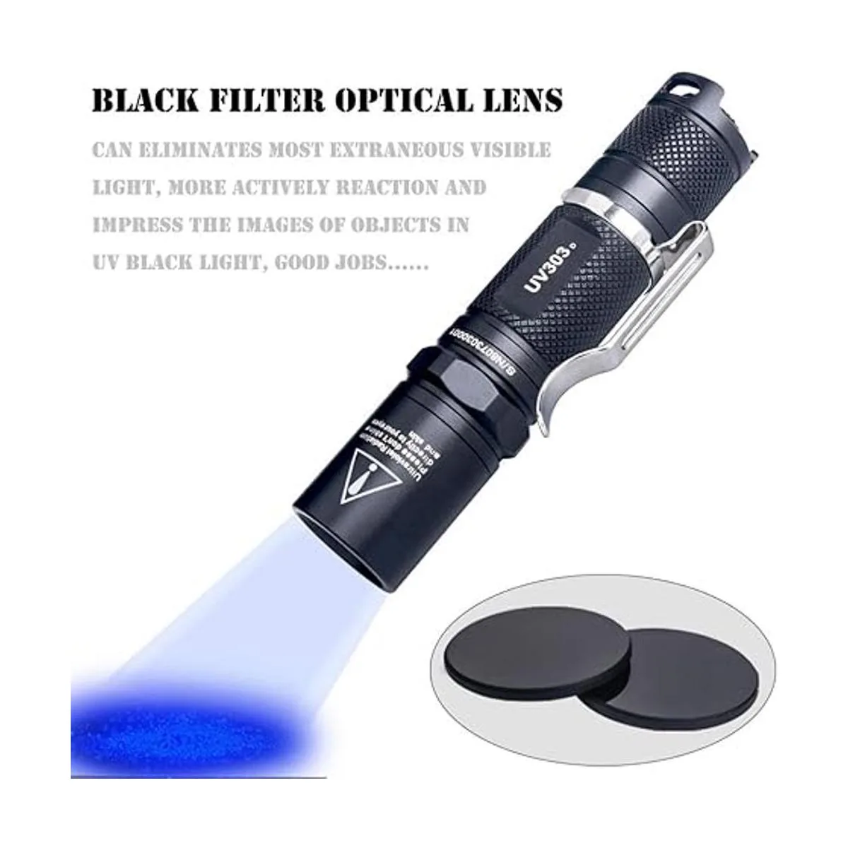LIGHTFE Blacklight Linterna UV de 365 nm con salida de_5