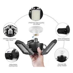 Luz LED de garaje 6000 lúmenes 6500 K luz diurna de 60_3