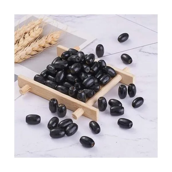 Craftdady Abalorio redondo de madera natural teñida con