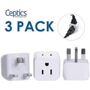 Ceptics Enchufe adaptador de viaje para Reino Unido Hong_2