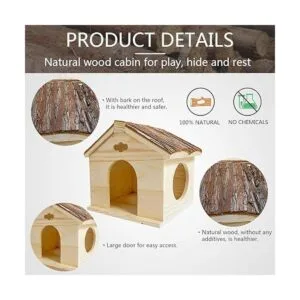 Hamiledyi Casa de madera para hámster hecha a mano