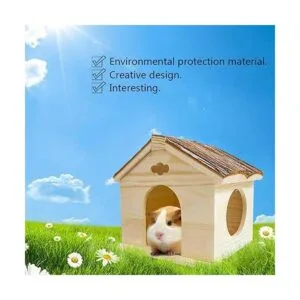 Hamiledyi Casa de madera para hámster hecha a mano